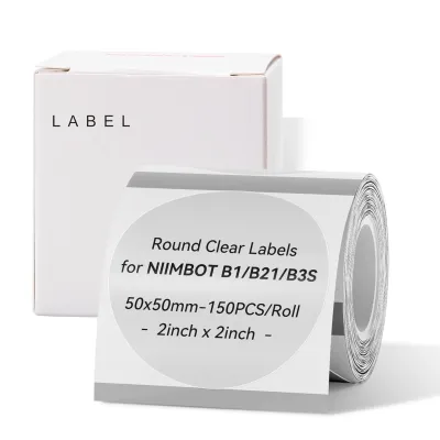 NIIMBOT Labels, 50 x 50 mm, impermeable, precio/etiqueta de nota para impresora NIIMBOT B1/B21/B21 Pro/B3S/K3, 1 rollo de 150 etiquetas adhesivas térmicas (blanco)