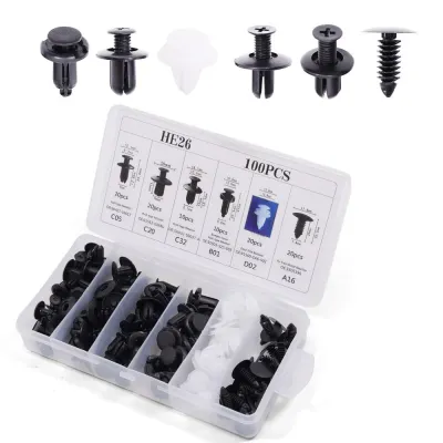 Grapas Automotrices, 100 Piezas Clips De Sujeción Pins