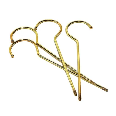 Ganchos Decorativos Dorados de Metal con Punta Roscada, 4 Piezas