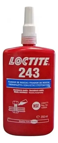 Adhesivo Loctite 243 Fijador De Roscas 250 Ml Rojo