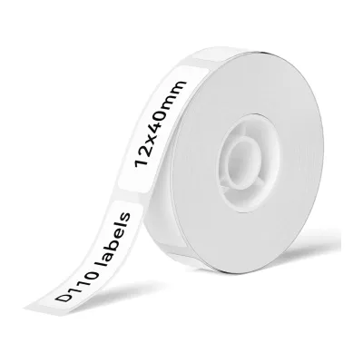 NIIMBOT - Papel térmico para etiquetas, 0.47 x 1.57 pulgadas, pegatinas blancas, impermeables, resistentes al desgarro, repuesto para impresora de eti