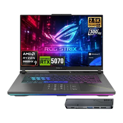 ASUS ROG Strix G16 5070 300Hz Laptop para juegos, AMD Ryzen 9 9955HX, GeForce RTX 5070, 16 pulgadas QHD+ 2.5K 300Hz IPS, 32GB DDR5, 1TB SSD, 4-Zone