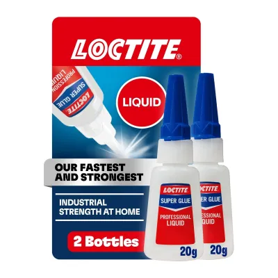 Loctite Super Glue - Líquido profesional, transparente, botella de 20,7 ml, paquete de 2 superpegamento para plástico, madera, metal, manualidades
