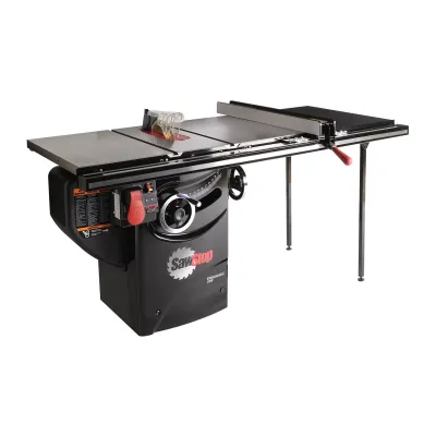sawstop pcs175-tgp236 1.75-hp sierra de gabinete profesional con 36-Inch profesional t-glide sistema de valla, rieles y mesa de extensión