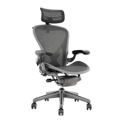 Silla Aeron de Herman Miller – Marco de grafito altamente ajustable – con PostureFit – Carbono Classic (mediano)