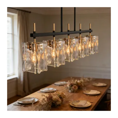Obihivlo - Luces colgantes para isla de cocina, 5 luces