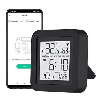 Minisplit Wifi Controlador Clima Humedad Alexa Googleome Negro