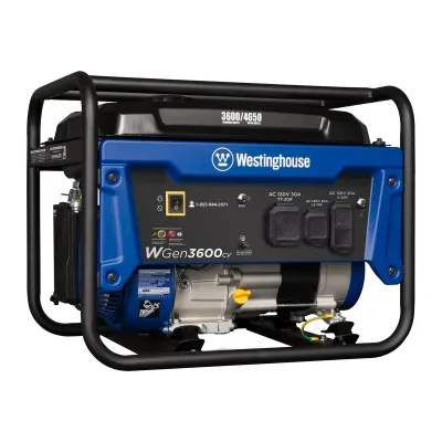 Westinghouse 4650 Peak Watt Generador portátil, listo para RV 30 A, alimentado por gas, sensor CO