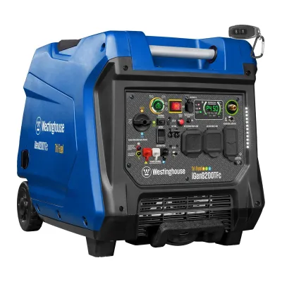 Westinghouse 8200 Peak Watt Tricombustible Generador inversor portátil, arranque eléctrico remoto, interruptor de transferencia, gas, propano, gas